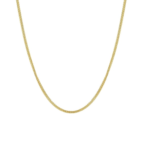 ZHOU LIU FU 18K Gold Diamond-Cut Singapore Chain Necklace - Adjustable Minimalist 3mm Dainty Chain for Women 18.1" C0510269