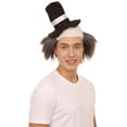 thumbnail image 3 of Horror Clown Men's Wig with Hat | Grey Ghost Wig, 3 of 8