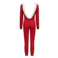 thumbnail image 2 of Wangmeiwg Women's Sleepwear Women's V-Neck Long Sleeve Sleepwear Romper Open Back Furry Jumpsuit Cozy Adult Pajamas Bodysuit with Elegant Design S Red, 2 of 3