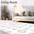 thumbnail image 2 of ODIKA 8'x10' Machine Washable Non-Slip Area Rug, Luxurious Holiday Snowflake Trim Elegant Festive Base Protection High Traffic Rug, White, 654775, 2 of 7