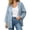 Sky Blue, variant on Women's Casual Oversized Button Up Denim Jackets Shacket Long Sleeve Pockets Denim Jean Jacket with Huge Pockets
