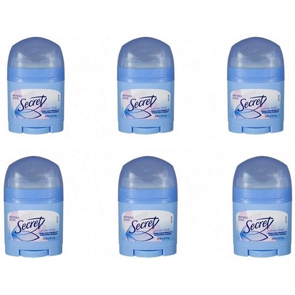 Secret Invisible Solid Antiperspirant and Deodorant, Powder Fresh, 0.5 Ounce Travel Size (Pack of 6)