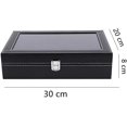thumbnail image 2 of Mens Watch Box For 12 Watches, Jewelry Showcase, Watch Case With Glass Lid, 2 of 2