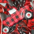 thumbnail image 4 of Buffalo Plaid Truck Wreath - Xmas Christmas Mesh Outdoor Front Door Wreaths - White Red Black, 4 of 4
