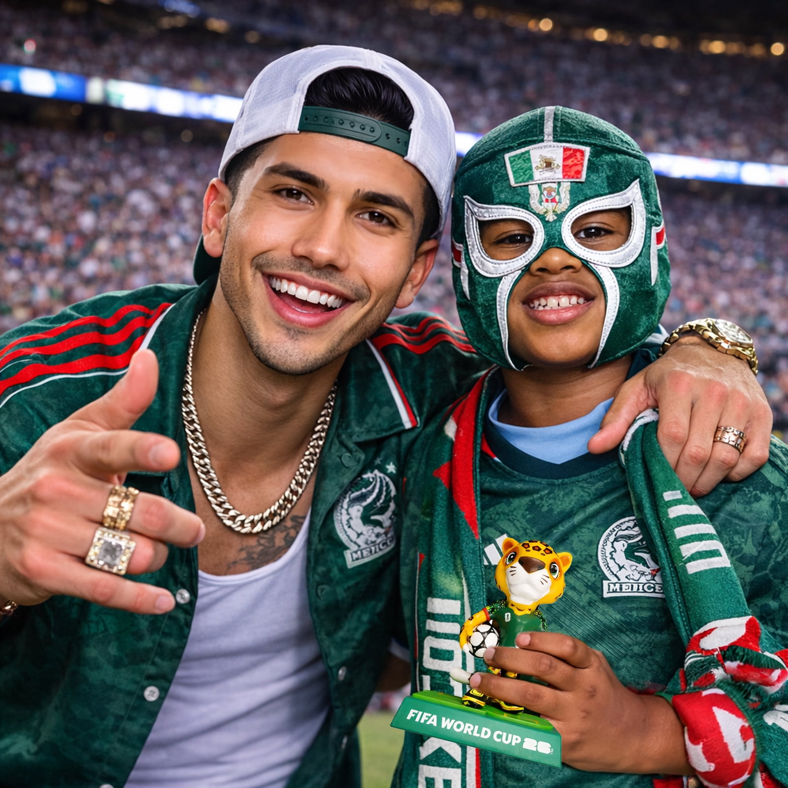 Official FIFA World Cup 2026  Zayu the Jaguar Mexico Mascot Collectible  Figurines  Toy 9CM