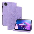 thumbnail image 2 of FJLBDE Case for Lenovo Tab Tablet 10.1 inch 2025, Embossed Flower PU Leather Flip Wallet Folio Stand Cover, Purple, 2 of 7