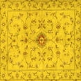 thumbnail image 1 of Ahgly Company Machine Washable Indoor Square Persian Yellow Traditional Area Rugs, 7' Square, 1 of 4
