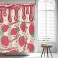thumbnail image 4 of Strawberry Shower Curtain Pink Strawberry Cake Shower Curtain Cute Modern Cartoon Fruit Cake Pattern Birthday Gift Holiday Party Bathroom Decor with 12 Hooks72x72 inches, 4 of 5