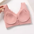 thumbnail image 3 of Women's Wireless Front Closure Bra Full Coverage Padded Bra Wide Strap Push Up No Underwire Comfy Bras, 3 of 4