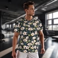 thumbnail image 3 of Wukai Flowers Print Men's Short-Sleeved Mesh T-Shirt,Quick-Dry Short Sleeve Workout T-Shirt-3X-Large, 3 of 8