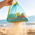 thumbnail image 4 of Large Breathable Mesh Drawstring Beach Bag Sandproof Pool Toy Storage Tote with Shoulder Strap Portable Swim Wet Clothes Shells Carrier, 4 of 6