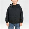 thumbnail image 2 of Enjoytime Boys Hooded Zip Up Lightweight Windbreaker Solid Color Thin Casual Outerwear with Pocket, 2 of 7