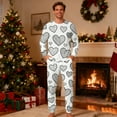 thumbnail image 5 of Lorytime Couple Pajamas Matching Sets Valentines Day Heart Long Sleeve Crewneck Tops with Pockets Pants Men Homewear, 5 of 8
