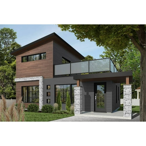 The House Designers: THD-9690 Builder-Ready Blueprints to Build a Compact Contemporary House Plan with Floating Slab Foundation (5 Printed Sets)