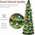 thumbnail image 4 of Retro Hand-Painted Tabletop Christmas Trees with Timer, Ceramic Christmas Trees That Light Up, LED Tabletop Christmas Decorations for Home, Shelf, Mantel or Office(8 in,Multicolor), 4 of 10