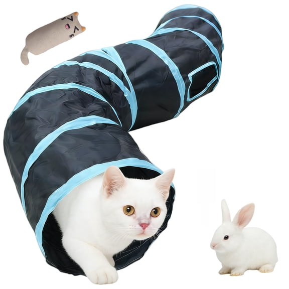 Cat Tunnels for Indoor Play, Collapsible Interactive Toy Maze with 1 Cat Toy