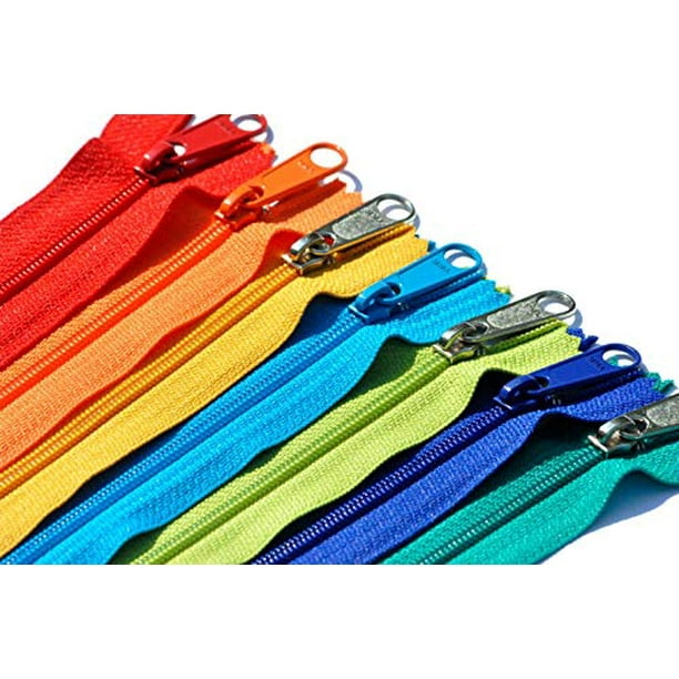 YKK Zippers for Various Uses Mixed 3 Nylon Coil, 4.5 Handbag Long