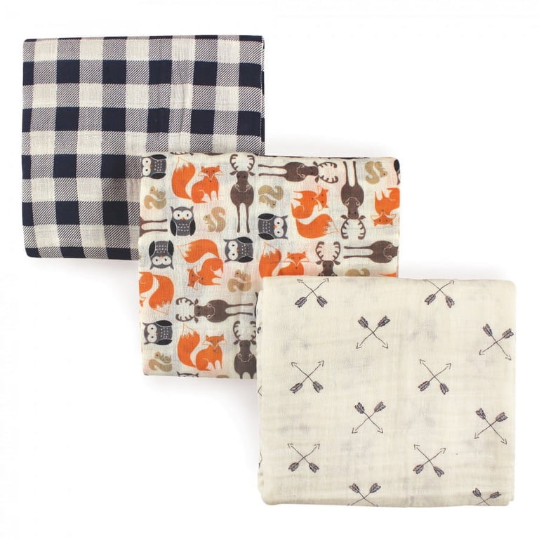 Hudson Baby Cotton Muslin Swaddle Blankets, Forest photo 1