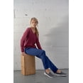 thumbnail image 6 of Expert Brand USA-Made Women's MoCA Cotton Blend V-Neck Cinch Hoodie, Maroon, Large, 6 of 8