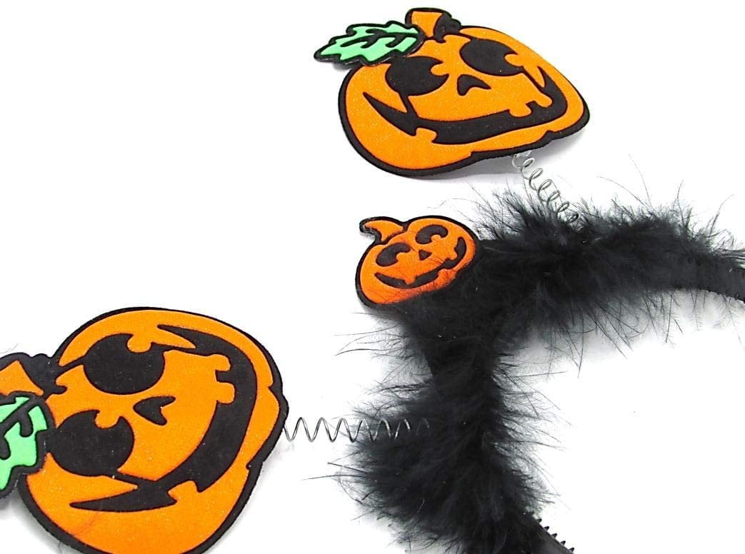Halloween Pumpkin & Spider Web Headband Fancy Dress Trick or Treat Mask 4 Pack