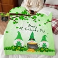 thumbnail image 6 of St. Patrick''s Day Throw Blanket Green Lucky Shamrock Clover Gnome Flannel Throw Blanket Super Soft Warm Bed Blanket for Living Room Bedroom Sofa Couch 50x60 Inch, 6 of 6