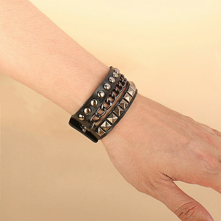 Is That The New Grunge Punk Spiked & Chain Decor Bracelet ??