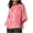 Pink-Shirts, variant on Jsaierl 3/4 Sleeve Cotton Linen Womens Tops Plus Size Round Neck Shirts Boho Print Ladies Blouses Work Holiday Tunic Top S-2XL