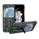 thumbnail image 1 of Funda de cuero genuino con textura Mahjong y soporte para Samsung Galaxy Z Flip5 (azul), 1 of 5