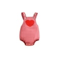 thumbnail image 1 of Qmyliery Newborn Baby Romper, Infant Toddler Heart Pattern Printed Sleeveless Buttons Canvas One Piece, 1 of 9