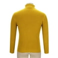 thumbnail image 6 of Miluxas Mens Turtleneck Slim Fit Sweater Long Sleeve Cable Knitted Twisted Pullover Soft Casual Winter Tops for Men Yellow, 6 of 8