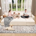 thumbnail image 3 of Chenille modular sofa with pull-out bed, 3 of 8