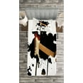 thumbnail image 3 of Ambesonne Popstar Party Quilted Bedspread Set 2 Pcs, Guitar Fretboard, Twin Size, Black Pale Brown Cream, 3 of 3
