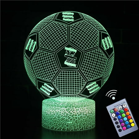 

Reduced!Desk Lamp Football Team Logo Night Light 3d Remote Control Lamp Creative Colorful LED 16 Color Remote Control Table Lamp Children s Gift Lamp