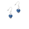 thumbnail image 2 of Silvertone Blue Crystal Sparkle Spinner Heart French Earrings, 2 of 4