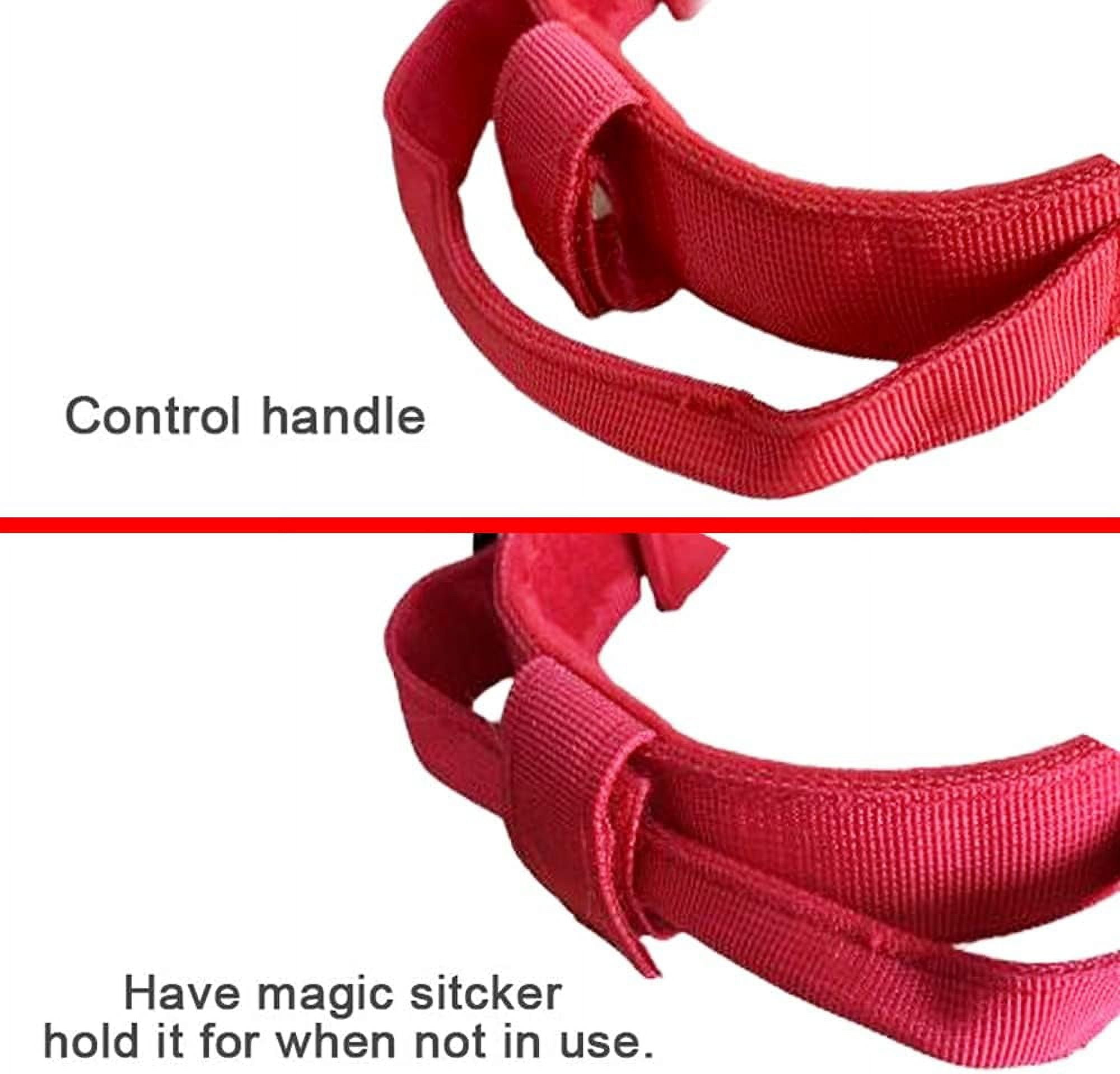 Tactical Dog Collar Military Dog Collar Adjustable Nylon Dog Collar Heavy Duty Metal Buckle with Handle for Dog Training (Red,L)