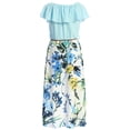 thumbnail image 2 of Little Girls 2 Ways Ruffle Hi Lo Maxi Skirt Romper Belt Jumpsuit Romper USA Blue Flo 4 (2J1K42S), 2 of 3
