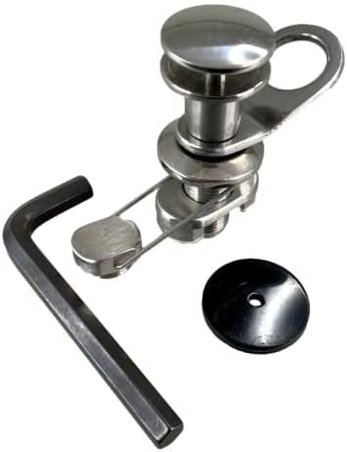 Pactrade Marine Boat Pontoon Deck Dockside Quick Release Fender Lock Stainless Steel 316 Mounting Pins Threaded Drain Plug NPT Docking Hole for Rope Line Secured Button Diameter (1/2" Pin)