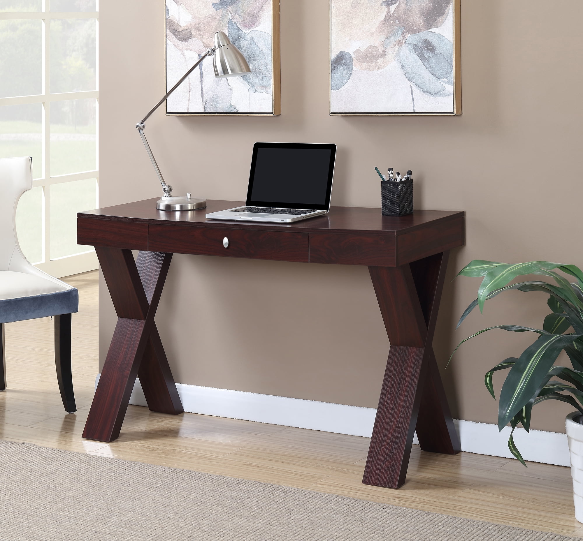 Convenience Concepts Modern Newport Desk with Drawer Espresso Convenience Concepts Modern Newport Desk with Drawer Espresso