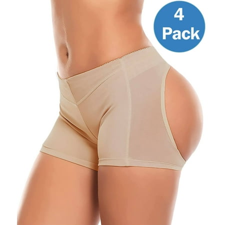

Manifique 4 Packs Women s Butt Lifter Boy Shorts Body Shaper Enhancer Panties