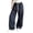 Navy, variant on Edvintorg Wide Leg Pants for Women Elastic Waisted Plaid Trouser Drawstring Loose Casual Pant with Pocket Women's Clothes Navy S-2XL