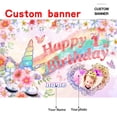 thumbnail image 2 of Banner de cumpleaños con dicódigos con tema de unicornio personalizado para el primer nacimiento, 2 of 7