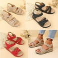 thumbnail image 2 of LKJYER Women's Comfy Orthotic Sandals,Women's Orthopedic Open Toe Sandals  Women's Wedge Sandals Platform: Comfortable Dressy Arch Support Ankle Strap - Summer Open Toe Women Sandals, 2 of 7
