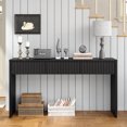 thumbnail image 3 of Furnihold 55"W Fluted Console Table with 3 Drawers, Narrow Long Entryway Table for Hallway, Living Room, Black, 3 of 8