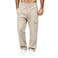 thumbnail image 3 of ZUBMGKTE Men's Baggy Fleece Cargo Sweatpants Loose Casual Jogger Pants Open Bottom Sweatpants for Athletic Workout with Pockets, 3 of 8