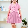 thumbnail image 2 of Girls Pink 2 Piece Set | Blazer Vest & Pleated Skirt Outfit for Kids Little Kids | Soft Stretch Church & Birthday Party Clothes | Dressy Play Outfit (2T-8 Years),Size 7-8 T, 2 of 6