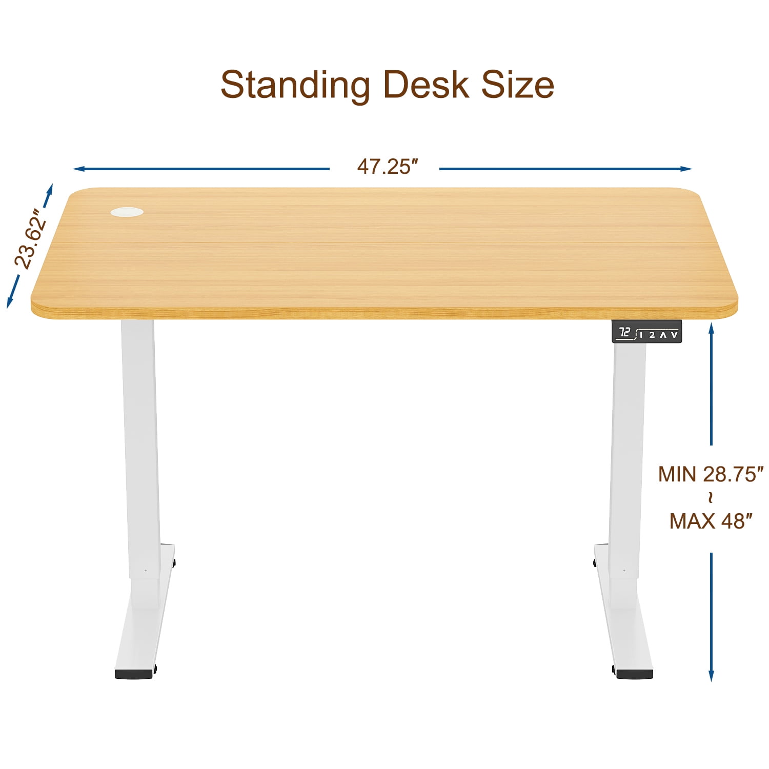 Furmax 48" x 24" Home Office Electric Height Adjustable Standing Desk