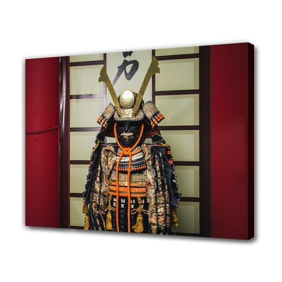 Japanese Samurai Armor Canvas Poster Bedroom Decor Sports Landscape Office Room Decor Gift,Frame-style,20x30inch(50x75cm)