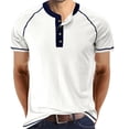 thumbnail image 1 of Yuzhih Chemise Boutonnée pour Hommes Été Décontractée Slim Manches Courtes Col Rond Hauts Coton Basique Tenues Couleur Unie, 1 of 5