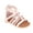Blush, variant on bebe Girl's Comfy Gladiator Flat Sandals with Gold Braided Strappy Design - Flat Sandals for Toddler, White, 6