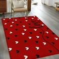 thumbnail image 3 of Black White Washable Area Rug 2.7 x 5 ft Love Heart Valentines Red, Soft Non Slip Rugs Stain Repellent Indoor Felt Carpet for Living Dining Room Bedroom Home Office, 3 of 9